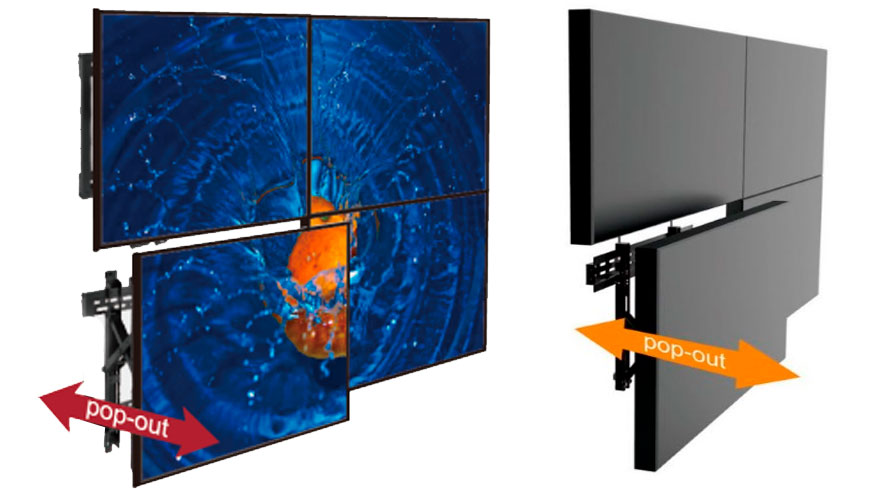 Base de pared pop out para armar videowall Base de pared pop out para armar videowall